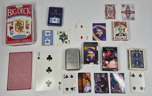 Assorted Playing Cards  Fundex Big Deck, Bicycle Zombie, Spider-Man 3, Minnesota Vikings & Casino Cards