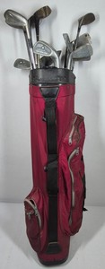 Assorted Golf Clubs with Dunlop Theory 48 Irons, Head Woods & Golf Bags