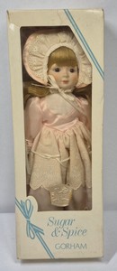 Gorham Sugar & Spice 5th Anniversary Collection Bisque Porcelain Doll with Original Box