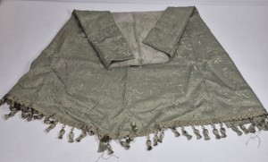 Sage Green Damask Jacquard Window Valances & Matching Drapery Fabric
