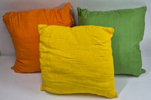 Assorted Orange Green & Yellow Square Decorative Throw Pillows