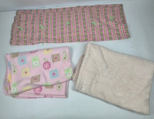 Assorted Baby Blankets Pink Frog Print Fleece Floral Print & Berkshire Blanket