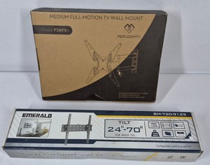PERLESMITH PSMFK1 Full-Motion TV Wall Mount & Emerald SM-720-9129 Tilt TV Mount