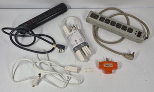 Assorted Power Strips Extension Cords Surge Protectors & Multi-Outlet Adapter