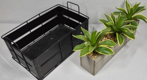 Hearth & Hand with Magnolia Black Metal Tray & Faux Plant Arrangement in Rectangular Planter