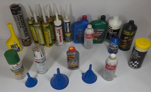 Assorted Automotive Fluids, Sealants, Caulk, Motor Oil & Shop Supplies  PEAK, Sea Foam, Rust-Oleum