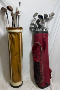 Assorted Golf Clubs with Dunlop Theory 48 Irons, Head Woods & Golf Bags