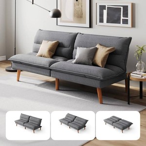 $170 LINSY HOME Futon Sofa Bed, Convertible Grey