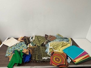 Mixed Lot Assorted Fabric, Quilting & Textile Scraps