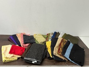 Assorted Fabric Pieces - Mixed Colors, Patterns & Textures