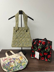 Decorative Reusable Tote Bags - Paisley, Floral & Poppy (Lot of 3)