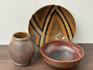 Studio Pottery Platter, Vase & Bowl Mixed Lot