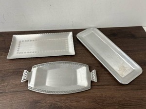 Vintage Handmade Norwegian Metal Serving Trays (Lot of 3)