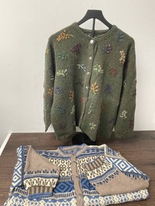 Womens 2X Embroidered & Geometric Knit Cardigans (Lot of 2)