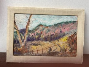 Original Mixed-Media Landscape Painting With Wood Frame