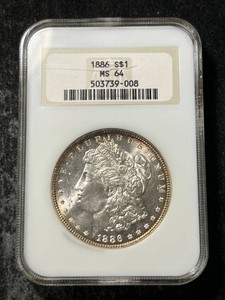 1886 US MORGAN SILVER DOLLAR NGC MS64