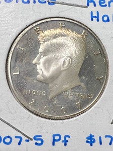 2007-S US PROOF SILVER KENNEDY HALF DOLLAR