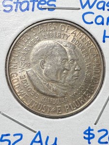 1952 US WASHINGTON-CARVER COMMEM HALF DOLLAR AU