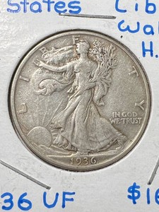 1936 US WALKING LIBERTY HALF DOLLAR