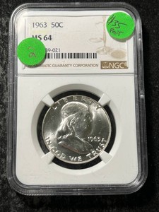 1963 US FRANKLIN HALF DOLLAR NGC MS64