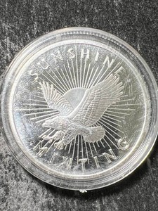 1 TROY OZ .999 FINE SILVER SUNSHINE MINTING ROUND IN AIRTITE