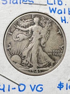 1941-D US WALKING LIBERTY HALF DOLLAR