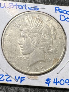 1922 US PEACE SILVER DOLLAR