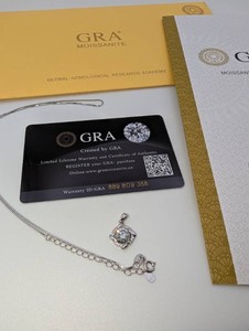6.5mm Round Moissanite Pendant Necklace  S925 Sterling Silver Chain & GRA Report