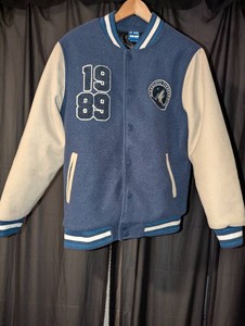 Ultra Game Minnesota Timberwolves Varsity Jacket  Blue & Cream  Size Small