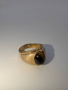 10K Gold Electroplated Tigers Eye-Style Ring  Approx. Size 11�  8.0 Grams
