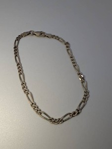 925 Sterling Silver Italian Figaro Link Bracelet  Approx. 7, 2.9 Grams