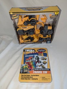 NIB 5-Piece Construction Vehicle Toy Set & Tonka Travel Activity Tin