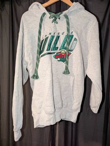 Minnesota Wild Gray Lace-Up Hoodie  Size Small, Signature Concepts