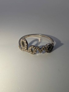 Sterling Silver Love Clear Stone Ring  Approx. Size 7�  1.7g