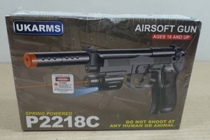 UKArms P2218C Spring Powered Airsoft Gun with Laser