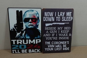 2 Novelty Metal Signs