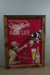 Vintage Miller High Life Rustic Framed Poster