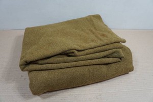 Vintage US Army Green Wool Blanket - 78x100