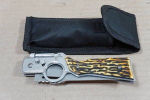 Gun Shaped Folding Knife with Light