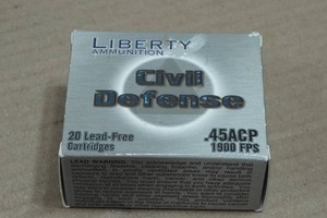 20 Liberty Civil Defense .45 ACP 78 Gr LA-CD Ammo