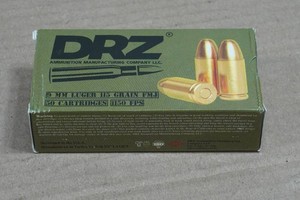 50 DRZ 9mm 115 Gr FMJ Ammo