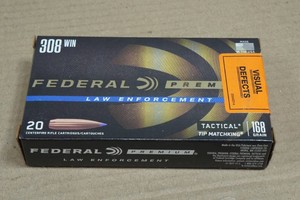 20 Federal Premium LE .308 Win 168 Gr Tactical Tip Matchking Ammo
