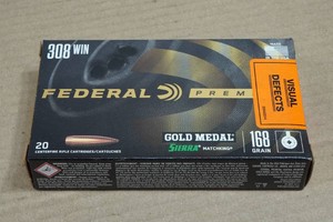 20 Federal Premium .308 Win 168 Gr Gold Medal Sierra Matchking Ammo