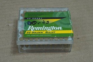 100 Remington 22 Golden Bullet .22 Short Plated RN Ammo