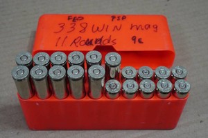 11 Federal .338 Win Mag PSP Ammo - Plus 9 Empty Casings