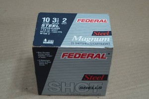 25 Federal 10 Gauge 3-12 Magnum Steel 2 Shot Shotshells