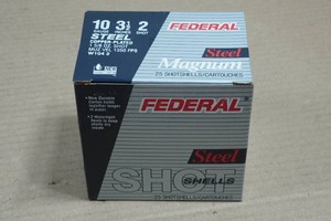 25 Federal 10 Gauge 3-12 Magnum Steel 2 Shot Shotshells