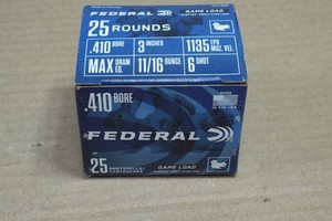 25 Federal Game Load .410 Bore 3 6 Shot Shotshells