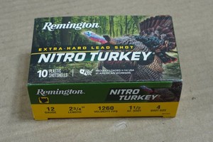 10 Remington Nitro Turkey 12 Gauge 2-34 4 Shot Shotshells
