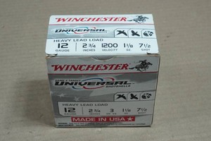 25 Winchester Universal 12 Gauge 2-34 Heavy Lead 7-12 Shot Shotshells